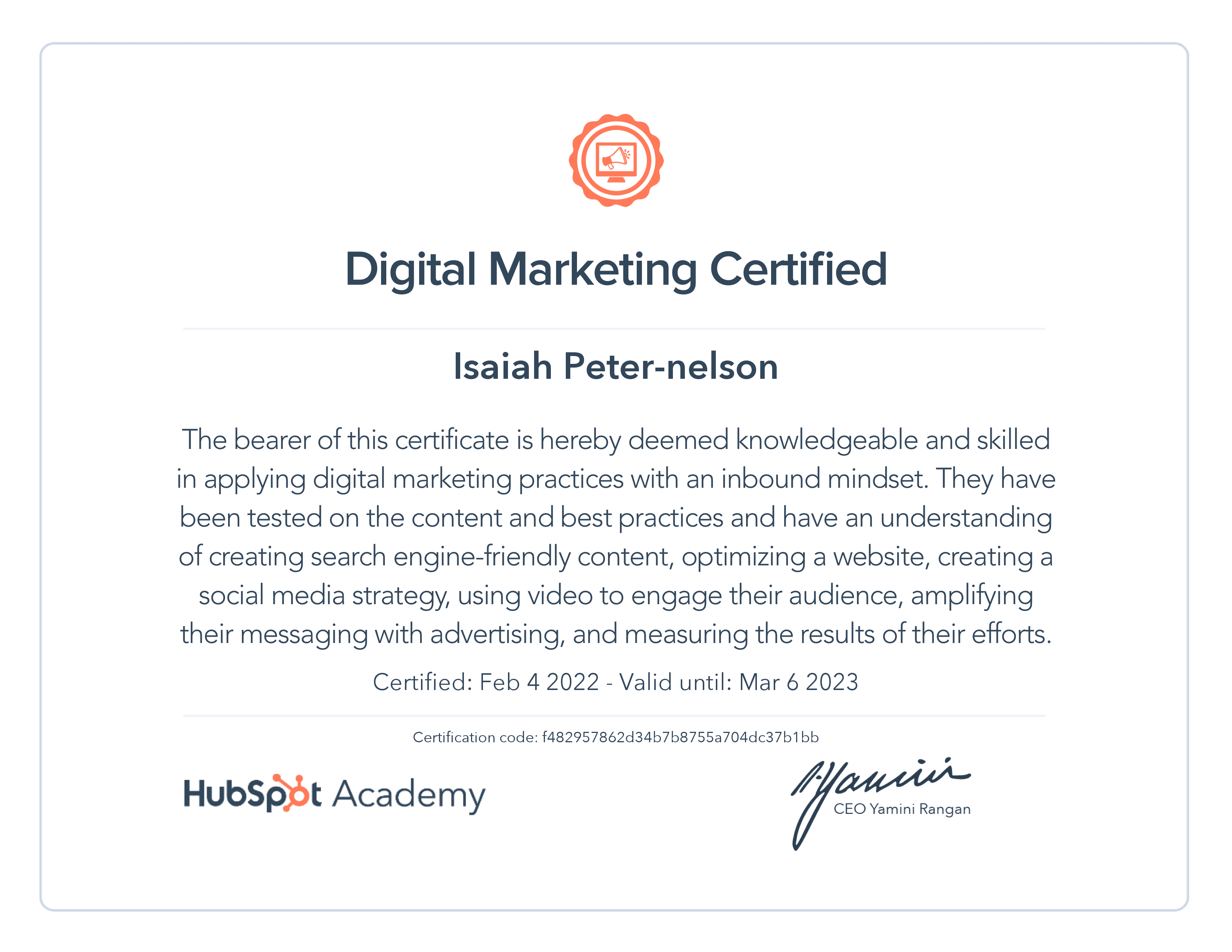 Digital Marketing Certification